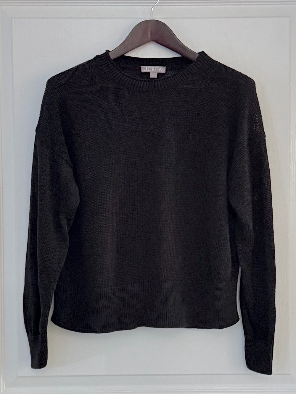 J. Crew Black Crewneck CottonLinen Sweater